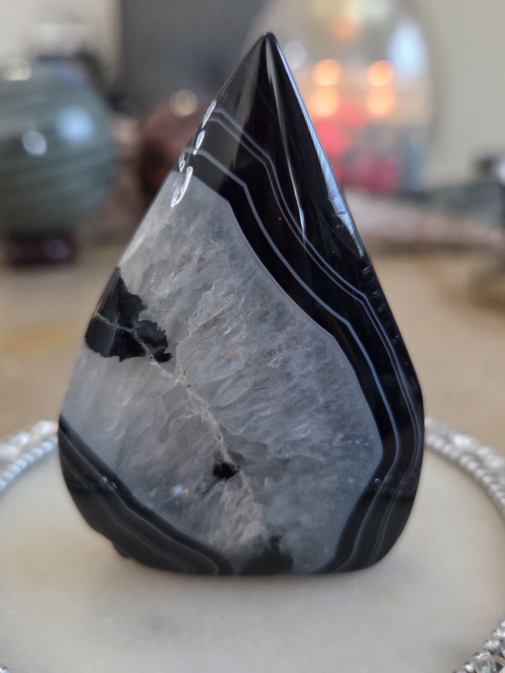 Natural Black Sardonyx Stand-up Freeform Crystal #2